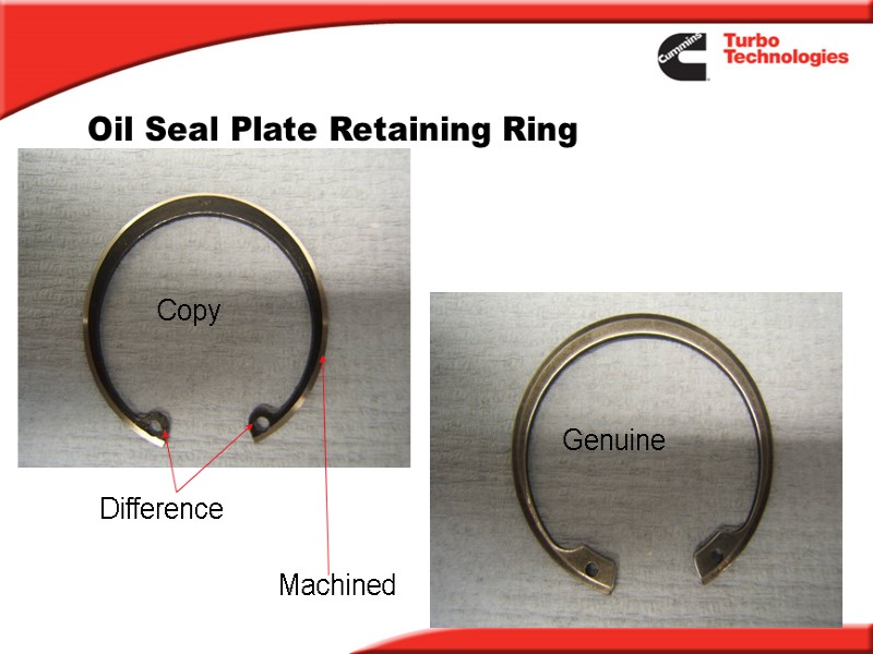 Oil Seal Plate Retaining Ring Copy Genuine Difference Machined
